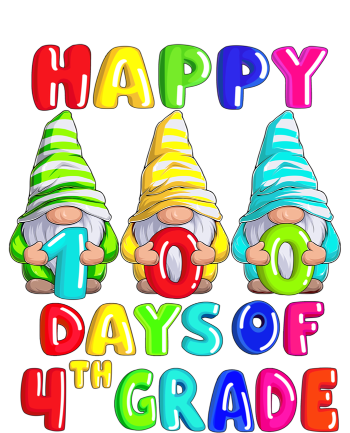 Happy 100th Day Of School Fourth 4th Grade Gnome Teacher Gift T-Shirt