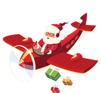 Christmas Santa Claus Pilot Flying Airplane Gift Cool Gift Women's Long Sleeve Flannel Pajama Set 