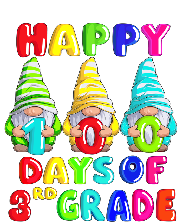 Happy 100th Day Of School Third 3rd Grade Gnome Teacher Cool Gift Striped Beanie with Solid Band