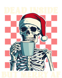 Holiday Skeleton Ing Coffee Dead Inside But Merry Af Cool Gift Striped Beanie with Solid Band