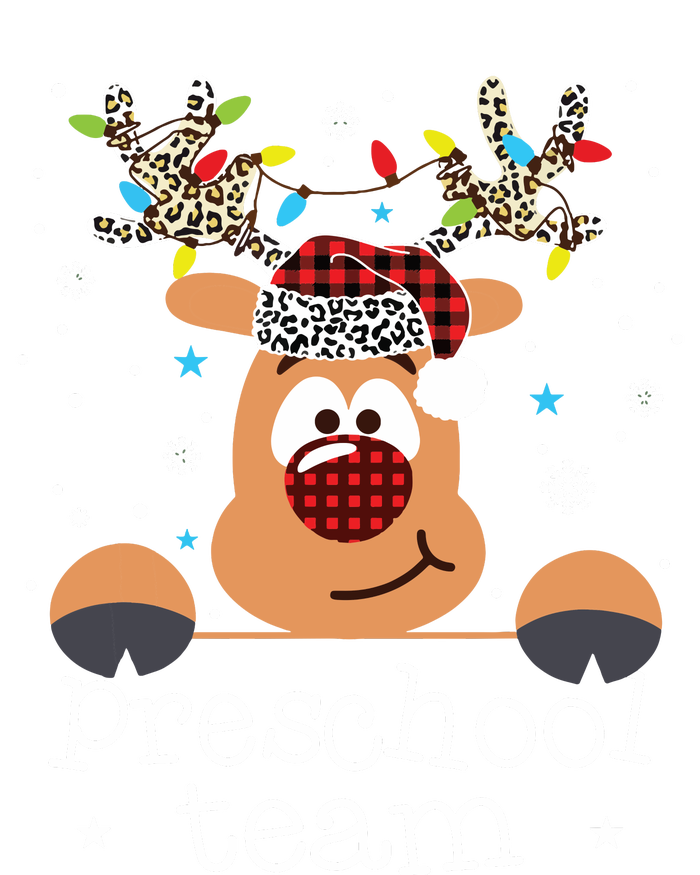 Preschool Team Plaid Reindeer Santa Hat Teacher Christmas Tank Top