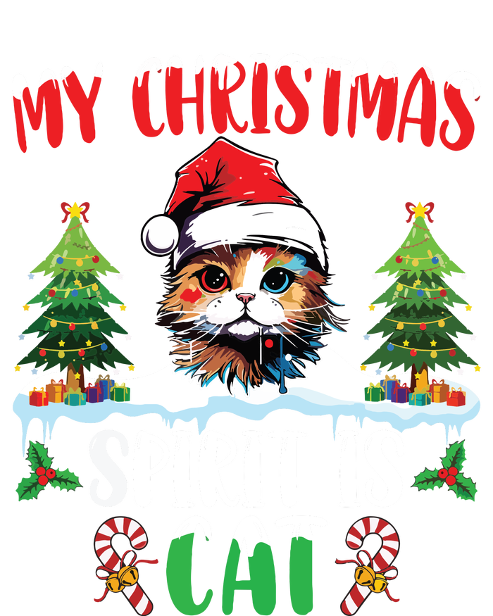 Cat Lover Santa Hat Christmas Lights My Christmas Spirit Cat Ladies PosiCharge Competitor Racerback Tank