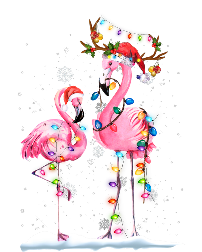 Christmas Flamingo Santa Hat Xmas Lights Flamingo Loves Gift Premium T-Shirt