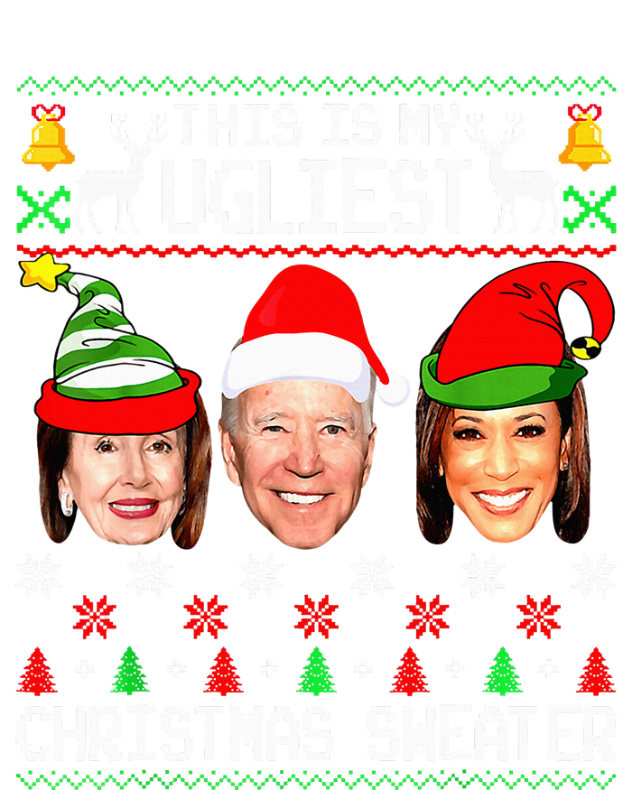 Santa Joe Biden This Is My Ugliest Christmas Sweater Ugly Women's Racerback Tank