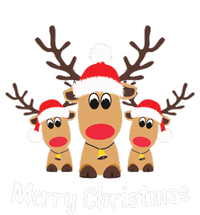 Cute Reindeer Trio Merry Christmas Santa Hat Funny Elk Large Microfiber Waffle Golf Towel