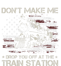 USA Flag Don't Make Me Drop You Off At The Train Station  Women's Tri-Blend 3/4-Sleeve Raglan Shirt