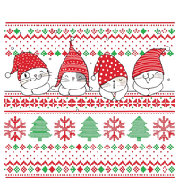 Ugly Christmas Cat Gnome Cute Funny Sweater Pajama Xmas Sustainable Knit Beanie