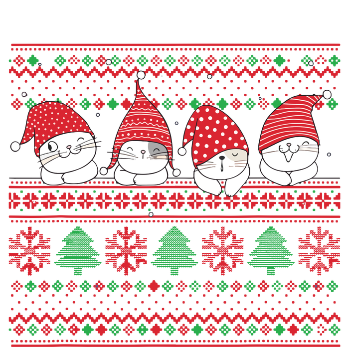 Ugly Christmas Cat Gnome Cute Funny Sweater Pajama Xmas Sustainable Knit Beanie