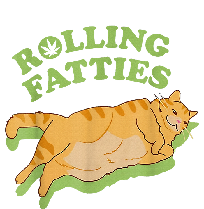 Rolling Fatties Funny Weed Cat Marijuana  T-Shirt