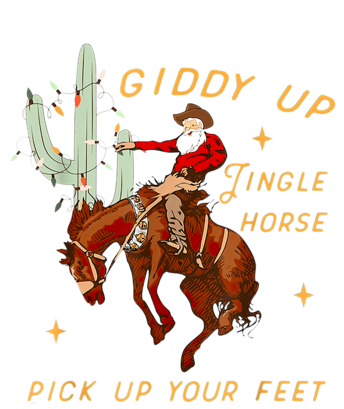 Giddy Up Jingle Horse Pick Up Your Feet Cowboy Santa Xmas Premium T-Shirt