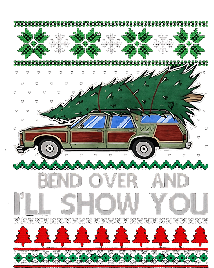 Bend Over and I'll Show You Christmas Couple Matching Family  Women's V-Neck T-Shirt