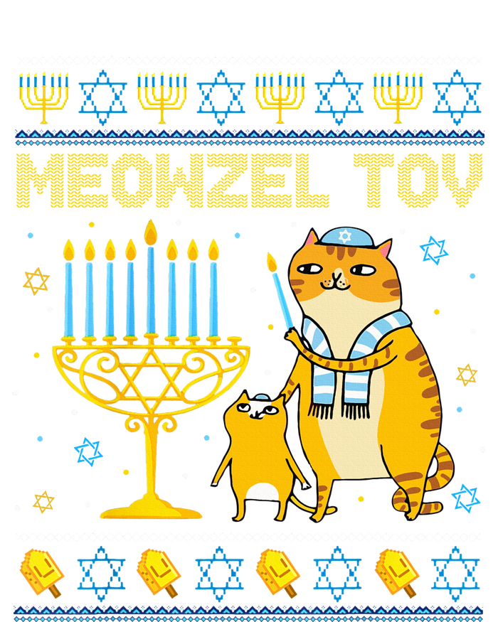 Meowzel Tov Ugly Hanukkah Sweater Cat Chanukah Jew Menorah Swea T-Shirt