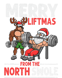 Merry Liftmas from North Swole Muscle Santa Weightlifting  High Crown Mesh Back Trucker Hat