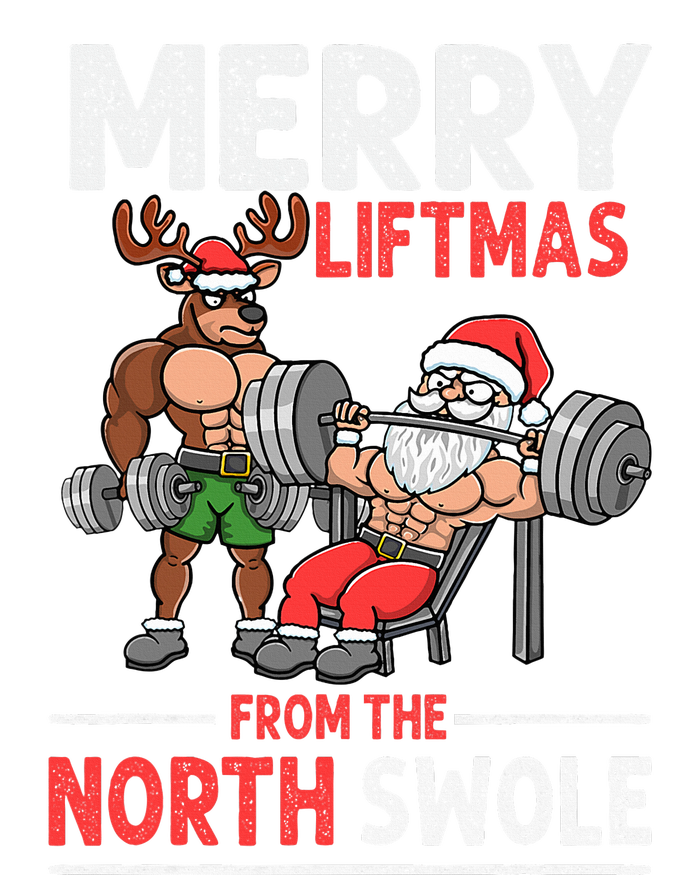 Merry Liftmas from North Swole Muscle Santa Weightlifting  High Crown Mesh Back Trucker Hat