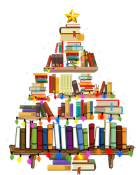 Christmas Library Tree Lights For Librarian And Book Lover  Drawstring Bag