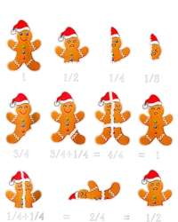 Christmas Math Teacher Fraction Gingerbread Cookie Santa Hat Mousepad