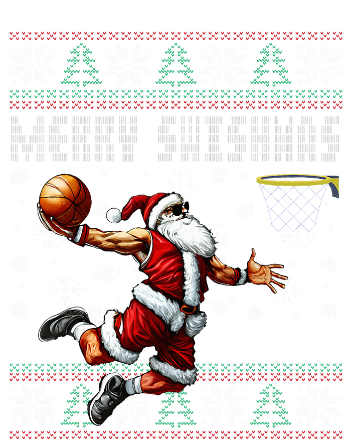 Merry Swishmas Ugly Christmas Basketball Christmas  Womens Cotton Relaxed Long Sleeve T-Shirt