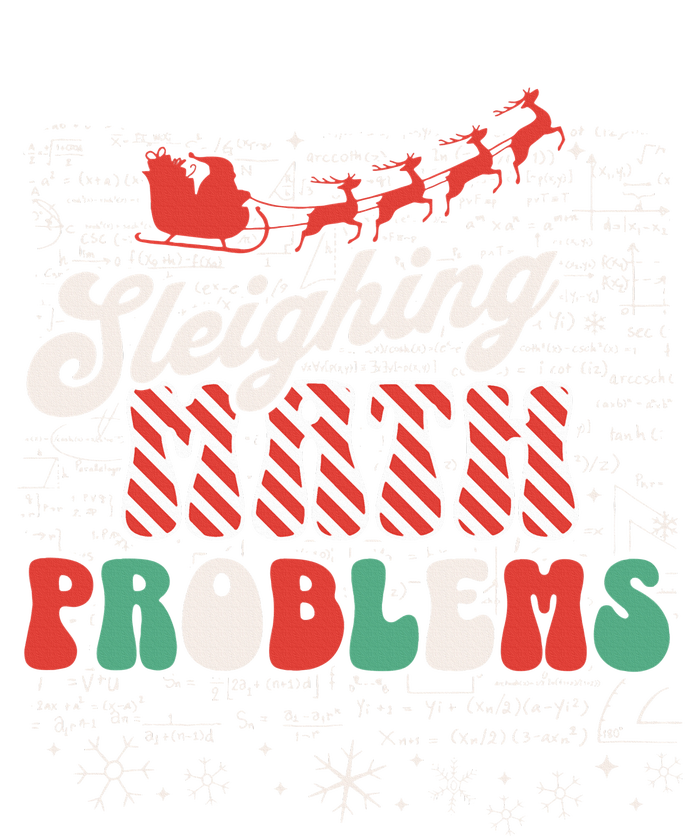 Sleighing Math Problems  Funny Christmas Math Teacher Santa  Women's Perfect Tri Tunic Long Sleeve Shirt