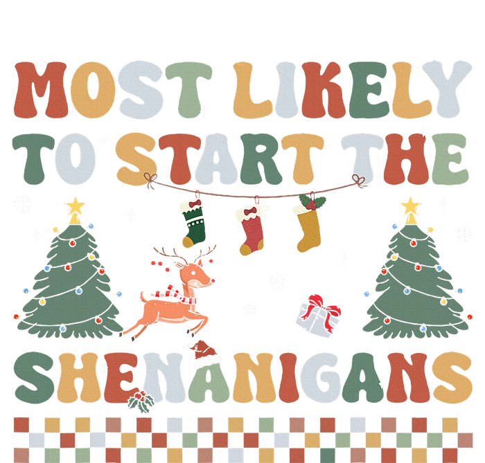 Most Likely To Start The Shenanigans Christmas Matching  Long Sleeve Pajama Set