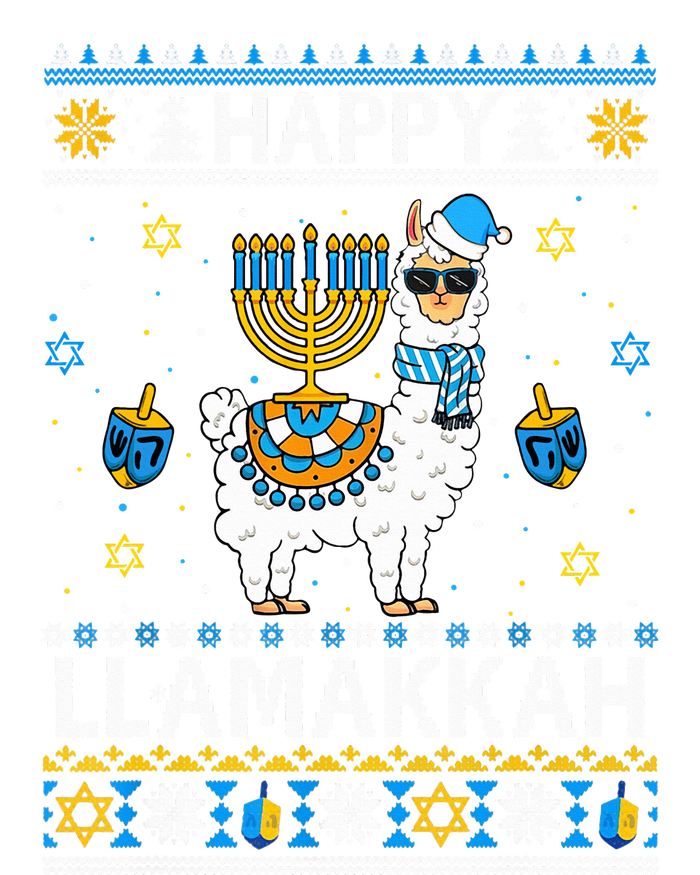 Happy Llamakkah Llama Alpaca Hanukkah Ugly Sweater Chanukah  Women's Crop Top Tee