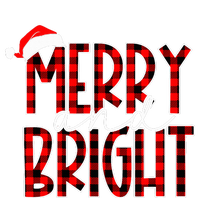 Merry and Bright Buffalo Plaid Red Santa Hat Christmas Xmas  T-Shirt