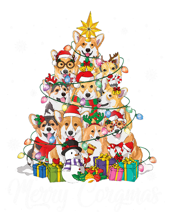 Merry Corgmas Corgi Christmas Tree Lights Santa Dog Lover  Flat Bill Trucker Hat