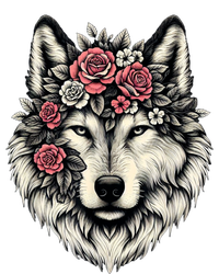 Floral Wolf Animal Cute Botanical Wolf Flowers Wolf Lovers T-Shirt