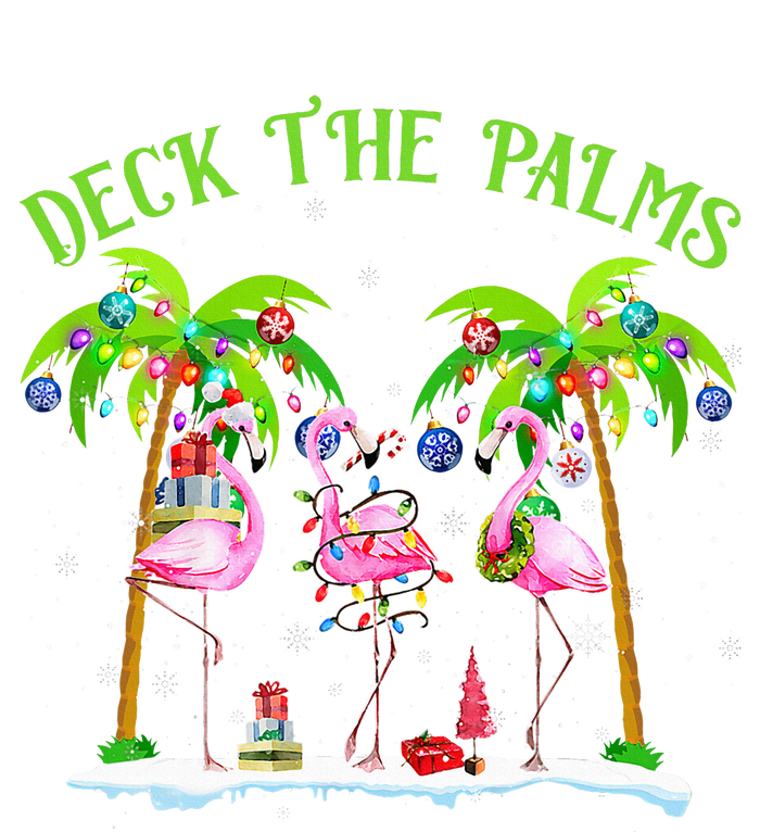 Deck the Palms Flamingo Tropical Christmas Lights Palm Tree Bumper Sticker