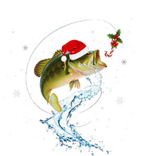 Funny Bass Fishing Santa Hat Christmas Pajama Fisher Fish T-Shirt