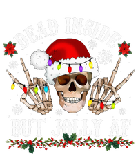 Dead Inside But Jolly AF Funny Christmas Funny Skull Design Kids Hoodie