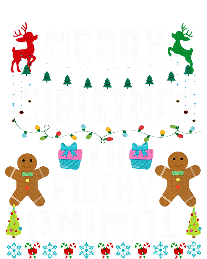 Merry Christmas Animal Filthy Ya Ugly Sweater PJs Matching 7-Panel Snapback Hat