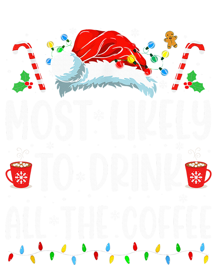 Most Likely To Drink All The Coffee Funny Family Christmas 16 in Basic Backpack