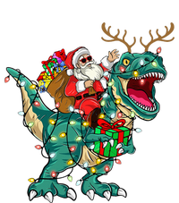 Santa Riding Dinosaur T rex Deer  Christmas Tie-Dye T-Shirt