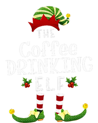 Coffee Drinking Christmas Elf Matching Pajama XMas Party Women's Knotted Racerback Tank