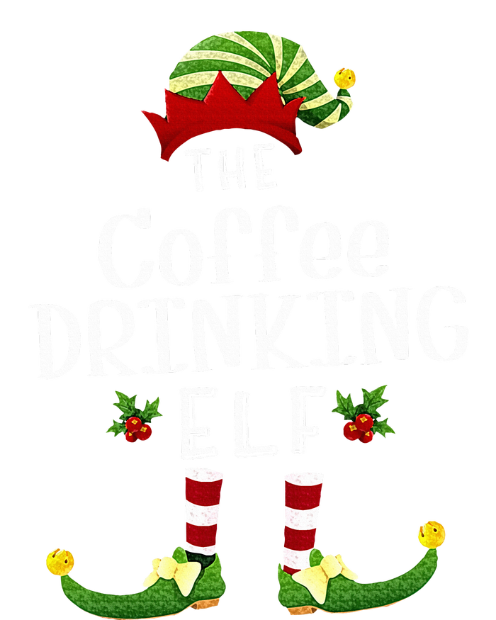 Coffee Drinking Christmas Elf Matching Pajama XMas Party Women's Knotted Racerback Tank