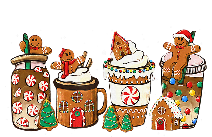 Gingerbread Cookie Christmas Coffee Cups Latte Drink Outfit Poster