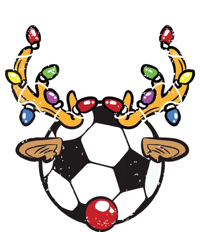 Soccer Ball Reindeer Christmas Pajama Xmas Lights Sport Women's Racerback Tank