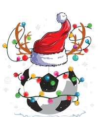 Soccer Santa Hat Reindeer Christmas Lights Funny Xmas T-Shirt