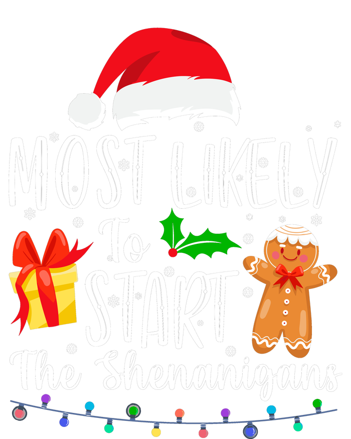 Most Likely To Start The Shenanigans Funny Family Christmas Zip Tote Bag