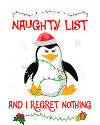 On The Naughty List And I Regret Nothing Penguin Christmas Pom Pom 12in Knit Beanie