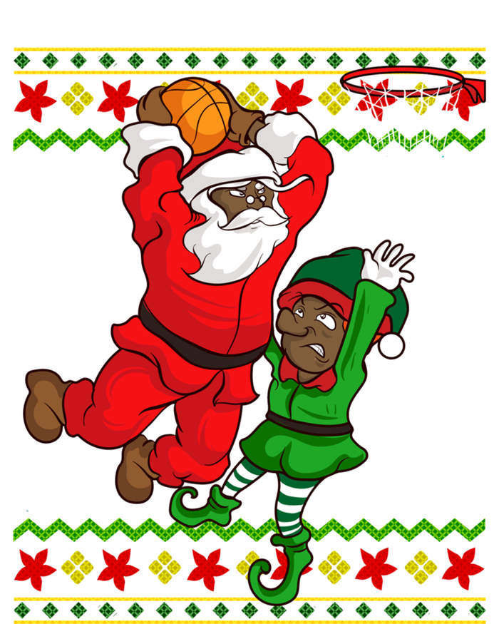 Basketball Black African American Santa Claus Dunk Elf Cool Gift T-Shirt