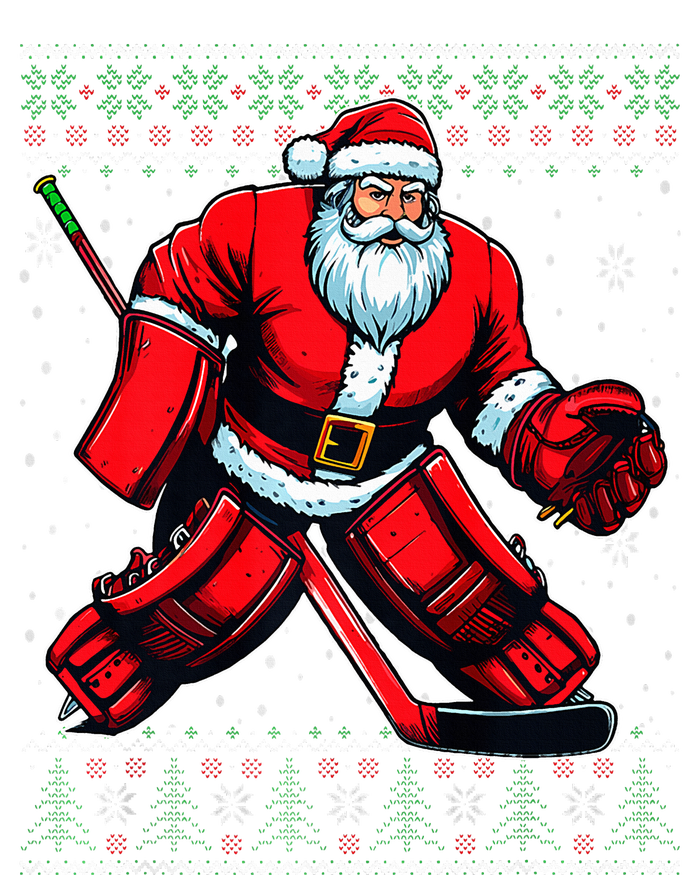 Christmas Santa Hockey Goalie Ugly Christmas Sweater  T-Shirt