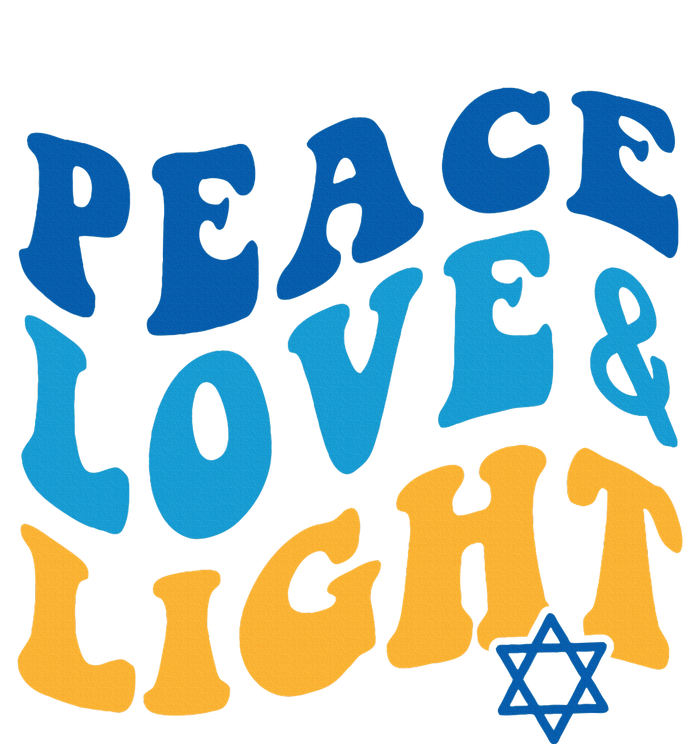 Retro Groovy Peace Love and Light Hanukkah Jewish Chanukah T-Shirt