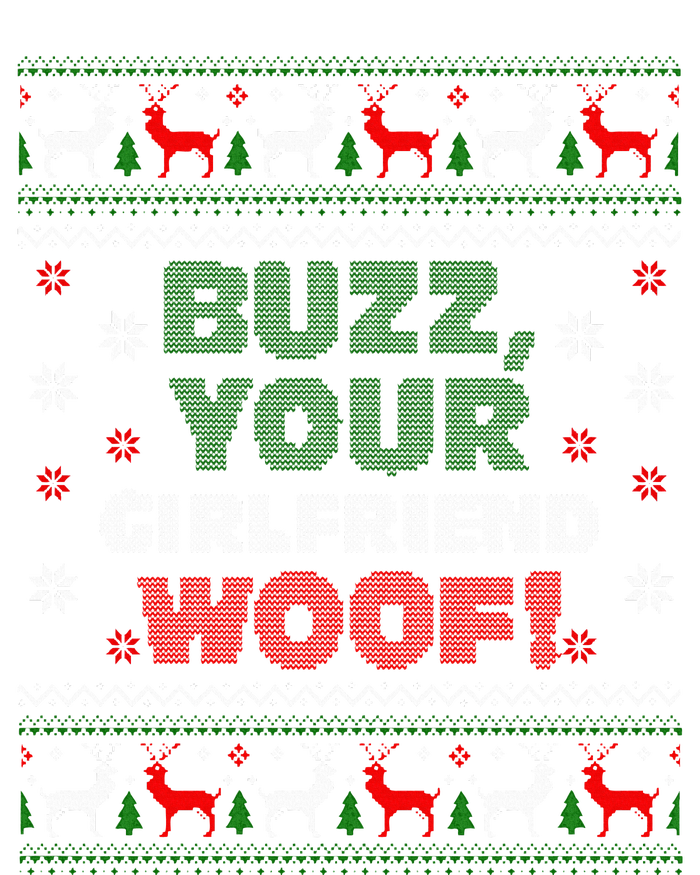 Buzz Xmas Your Girlfriend Woof! Ugly Christmas Sweater PosiCharge RacerMesh Polo