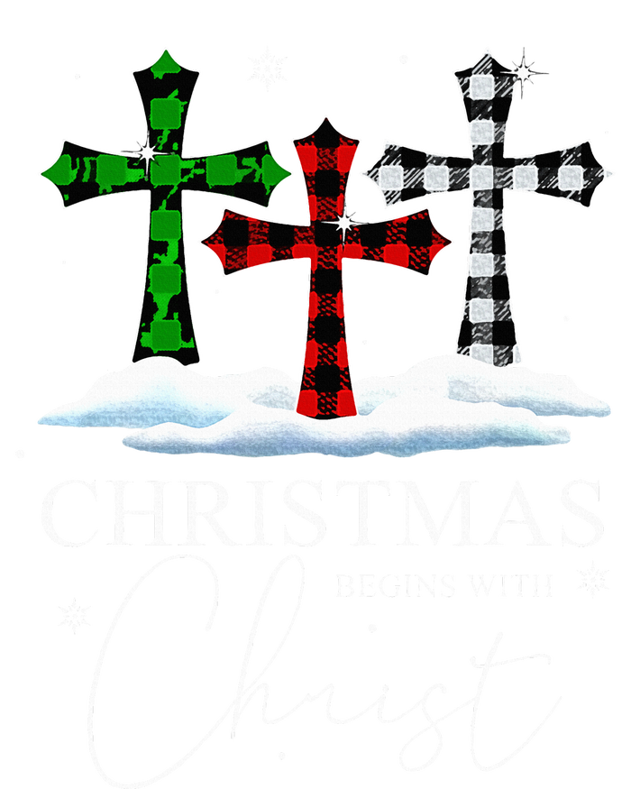 Christmas Begins With Christ Jesus Cross Christian Pajama T-Shirt