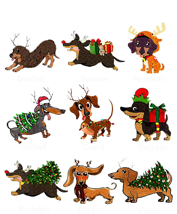 Christmas Deer Dachshund Custom Dog Name Santa Hat Xmas Tree Sweatshirt