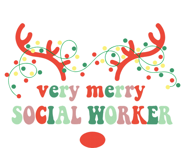 Very Merry Social Worker Reindeer Christmas Lights Xmas USA-Made Doggie Bandana