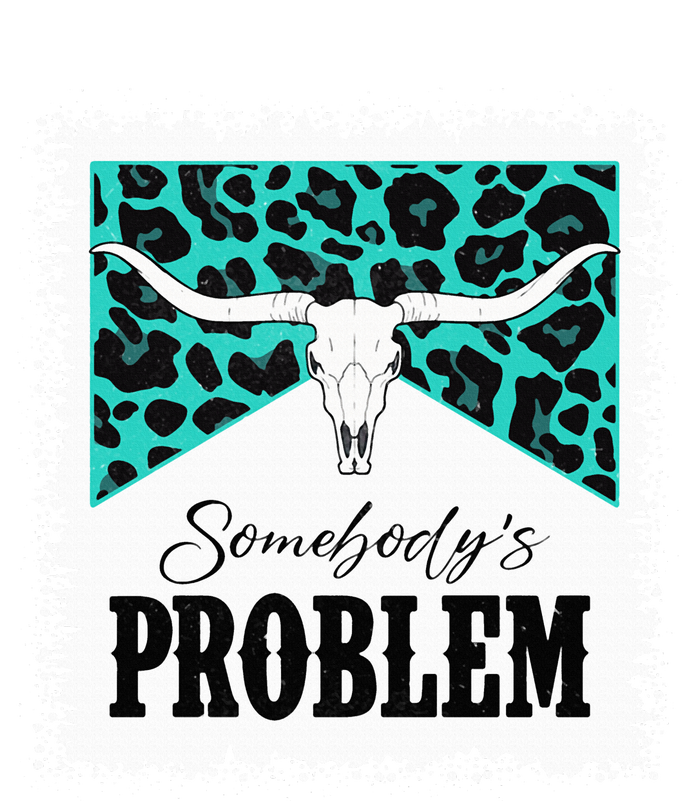 Vintage Bull Skull Leopard Bleached Somebody's Problem T-Shirt