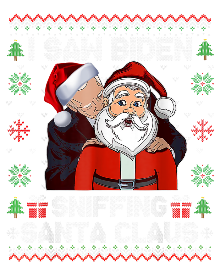 I Saw Biden Sniffing Santa Claus Funny Biden Ugly Xmas Womens California Wash Sweatshirt