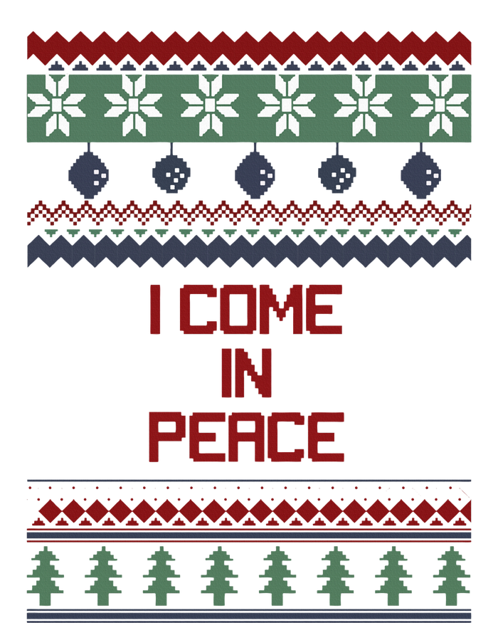 I Come In Peace Im Peace Funny Couple Christmas Ugly Sweater Women's Long Sleeve Flannel Pajama Set 